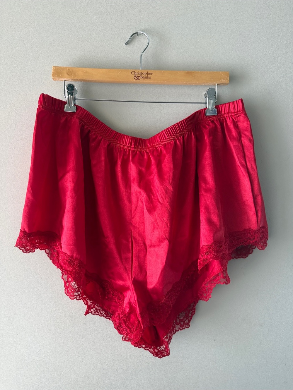 ✨MY KINK IS KARMA✨Elegant Red Lace Trim Sleep Shorts Size 3XL